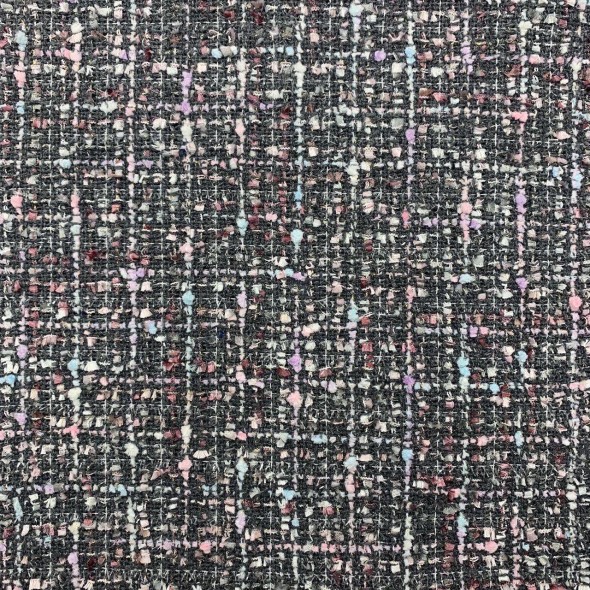 Твид серый меланжевый с цветными нитями пастельных тонов