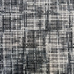 Твид меланжевый в серых тонах с молочными нитями и золотистым люрексом