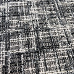 Твид меланжевый в серых тонах с молочными нитями и золотистым люрексом