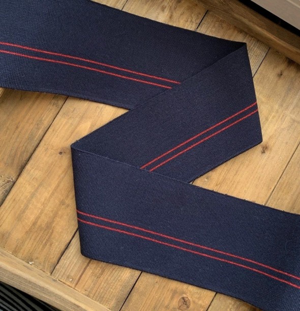 Подвязы трикотажные темно-синие с красными полосками