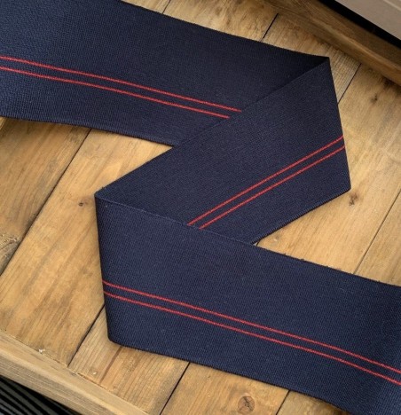 Подвязы трикотажные темно-синие с красными полосками