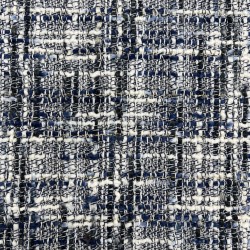 Твид меланжевый в синих тонах с молочными нитями и золотистым люрексом