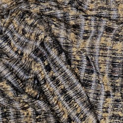 Твид меланжевый в коричнево-горчичных тонах с объёмными нитями