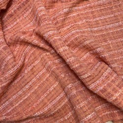Твид оранжевый матовый с горизонтальными полосами