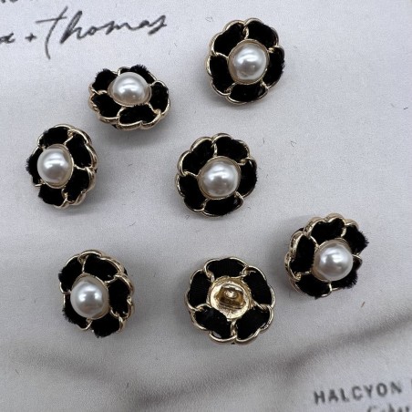 Пуговицы золотистые с бархатной лентой, 18 мм