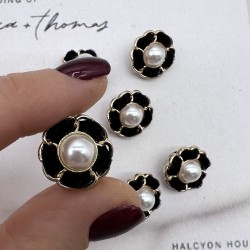 Пуговицы золотистые с бархатной лентой, 18 мм