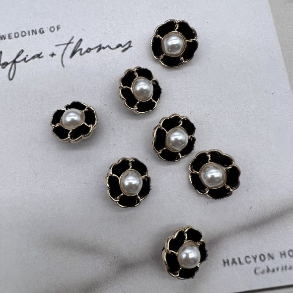 Пуговицы золотистые с бархатной лентой, 18 мм