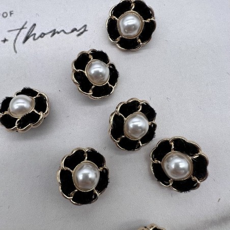 Пуговицы золотистые с бархатной лентой, 18 мм