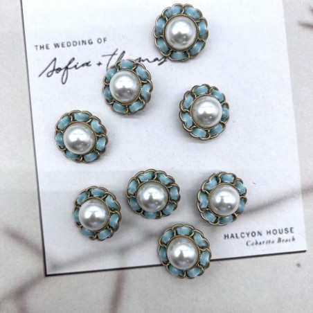 Пуговицы золотистые с бархатной лентой, 25 мм