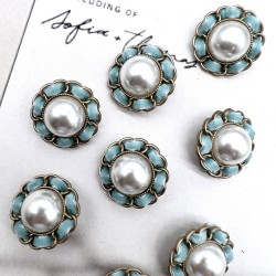 Пуговицы золотистые с бархатной лентой, 25 мм