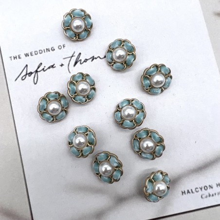 Пуговицы золотистые с бархатной лентой, 18 мм