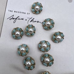 Пуговицы золотистые с бархатной лентой, 18 мм