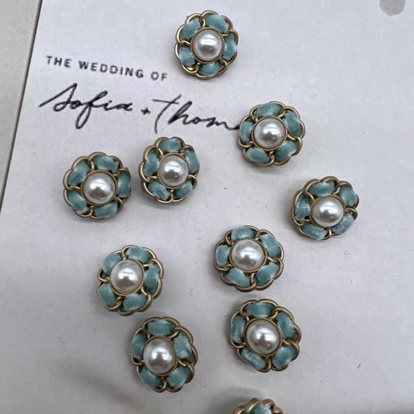 Пуговицы золотистые с бархатной лентой, 18 мм