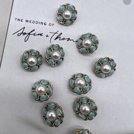 Пуговицы золотистые с бархатной лентой, 18 мм