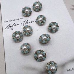 Пуговицы золотистые с бархатной лентой, 18 мм