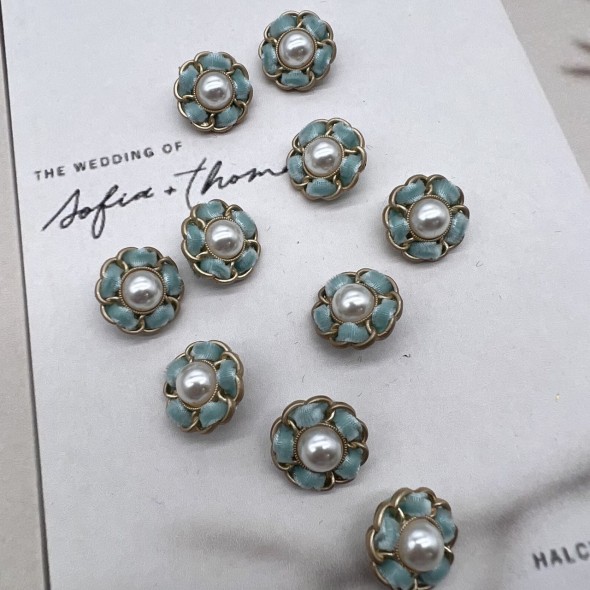 Пуговицы золотистые с бархатной лентой, 18 мм