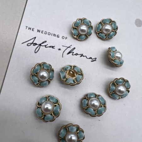 Пуговицы золотистые с бархатной лентой, 18 мм