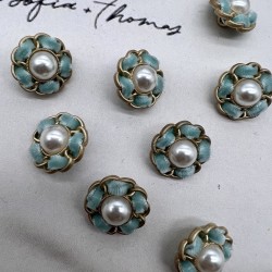 Пуговицы золотистые с бархатной лентой, 18 мм