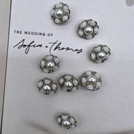 Пуговицы серебристые с бархатной лентой, 18 мм