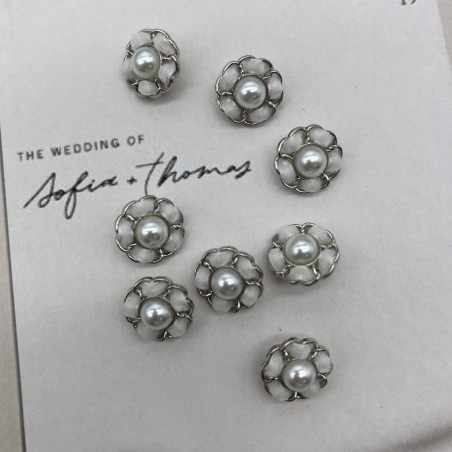 Пуговицы серебристые с бархатной лентой, 18 мм