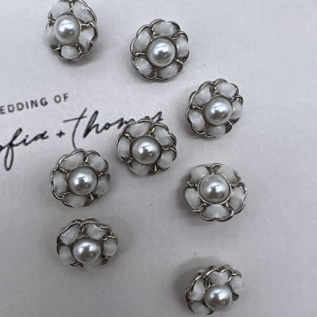 Пуговицы серебристые с бархатной лентой, 18 мм