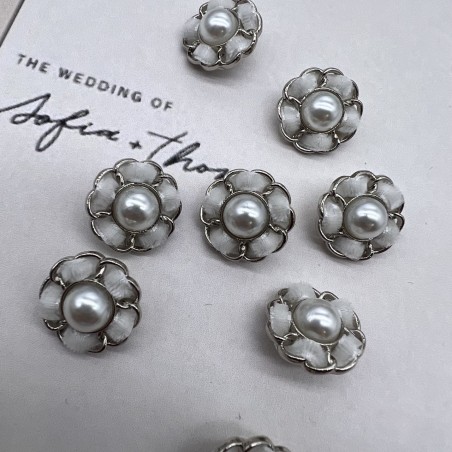 Пуговицы серебристые с бархатной лентой, 18 мм