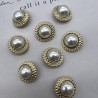 Пуговицы золотистые с жемчугом, 25 мм